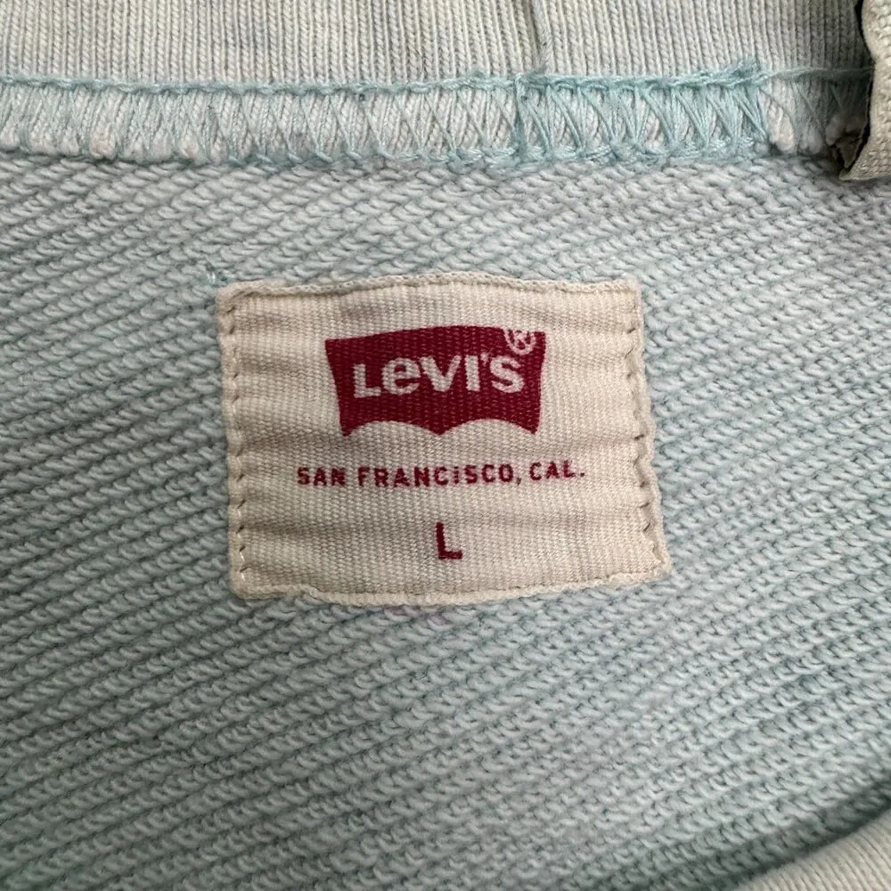 Levi's California Graphic Crew Neck Pullover Sweatshirt Mens Large Blue Cotton